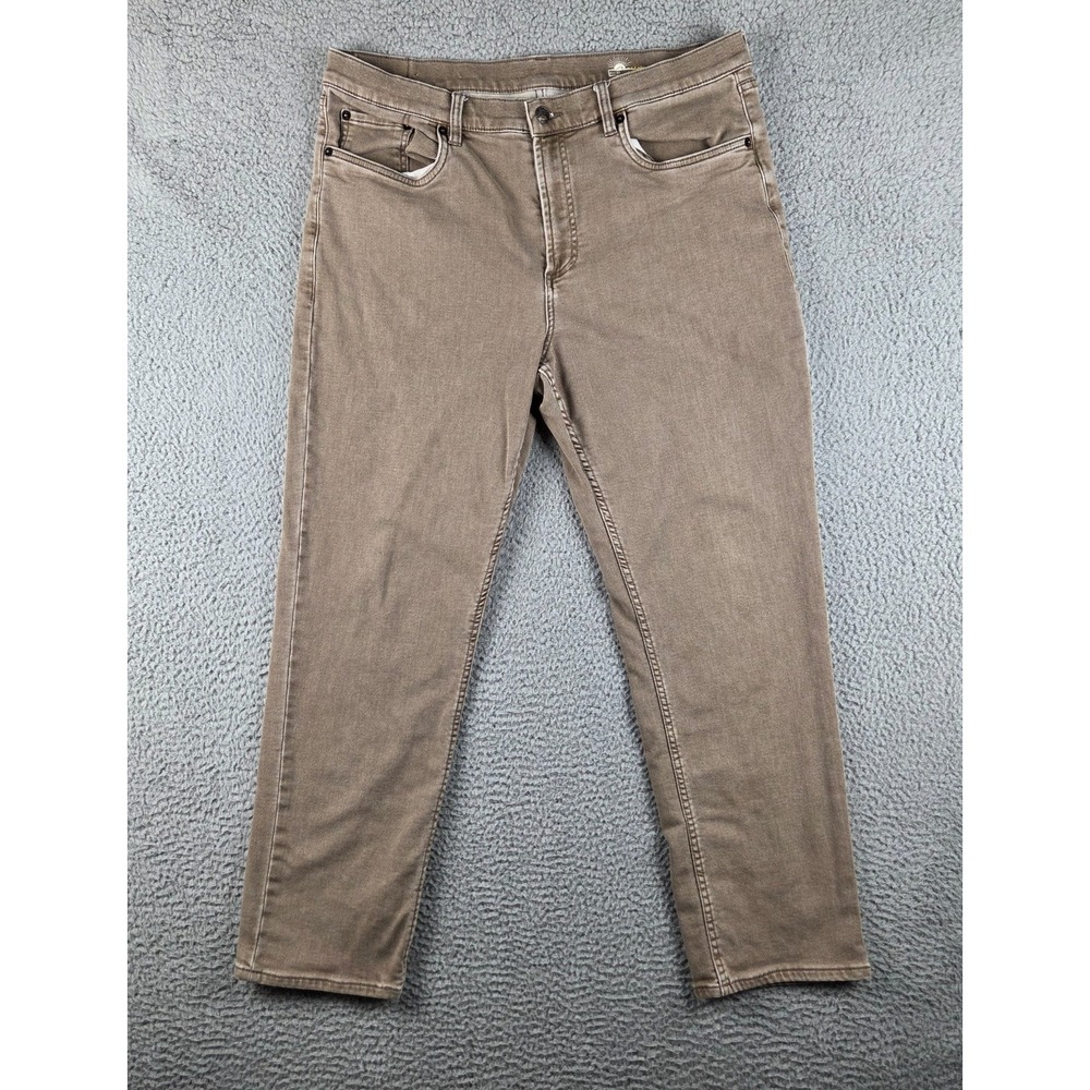 Faherty Pant Men 36x30 (35x29) Brown Stretch Terry 5-Pocket Straight Chino